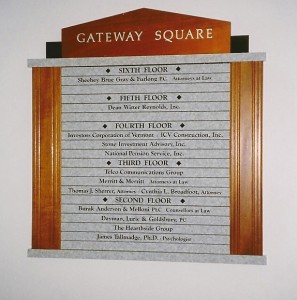 Business Directory Sign Created for Gateway Square 30 Main St. 