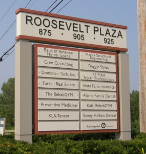 Roosevelt Plaza VT sign