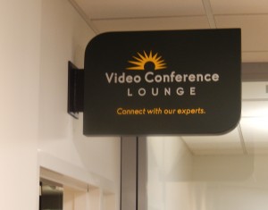 NEFCU Video Conference Lounge Sign